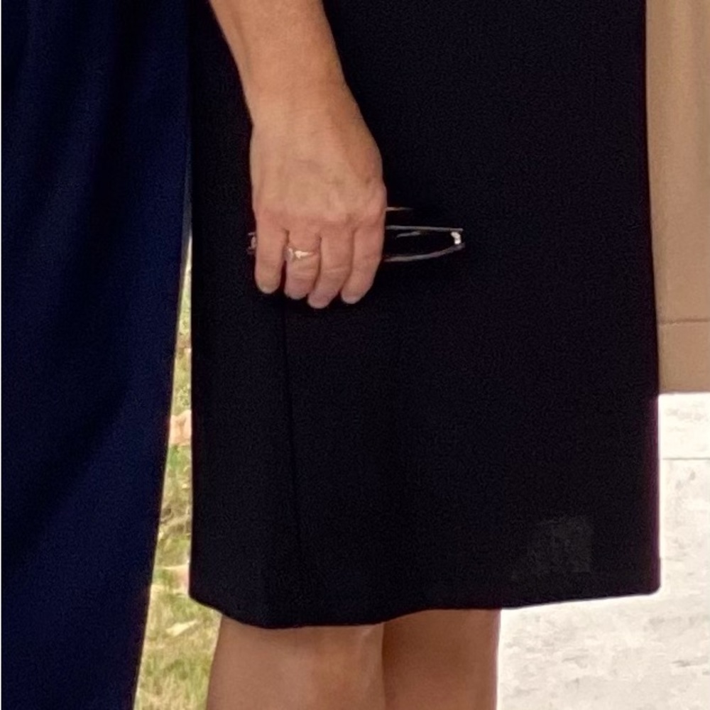 Marina black dress with sparkly stone cape. Made in USA - Picture 5 of 8